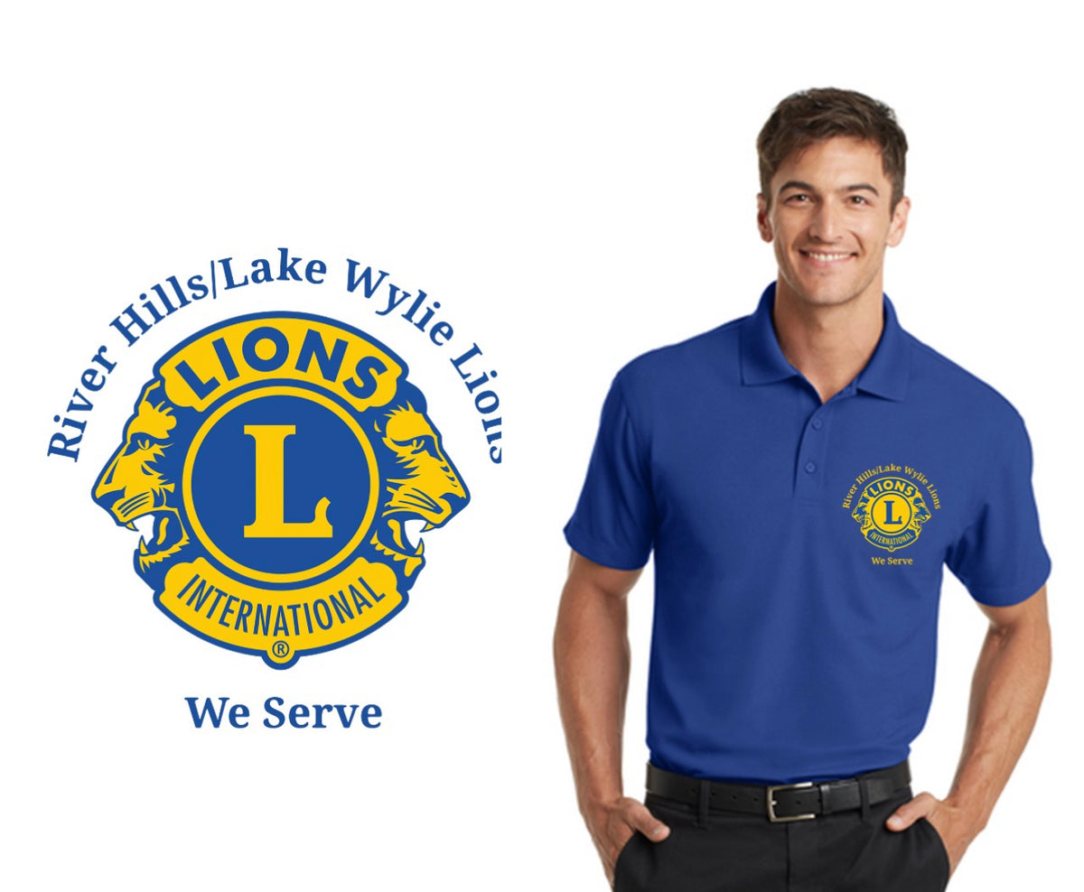 River Hills/Lake Wylie Lions - Men’s Polo Shirt (Blue)